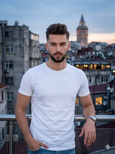 Twilight portrait overlooking Istanbul's Galata Tower