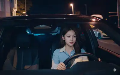 Cinematic Night Drive Portrait Prompt