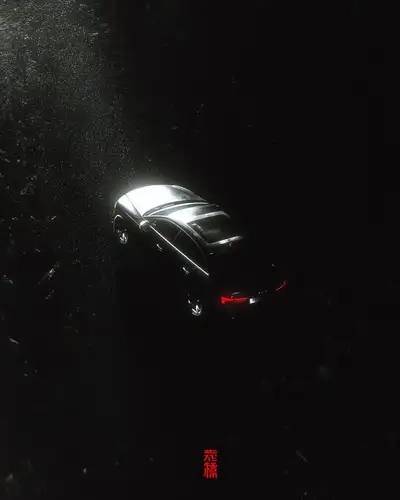 Minimalist Dark Audi A5 Composition