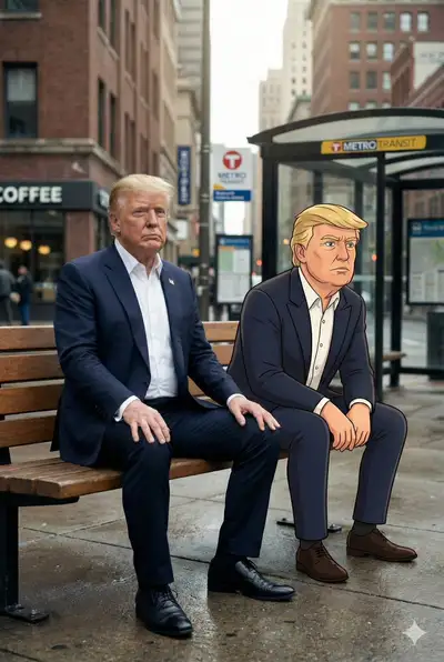 Octane Render Urban Portrait with Cartoon Duplicate