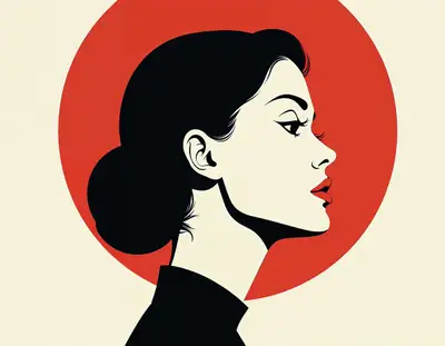 Minimal Bauhaus Woman Portrait Poster
