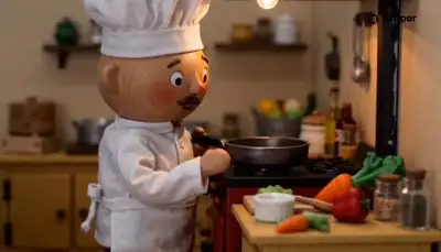 Clay Chef in Miniature Kitchen