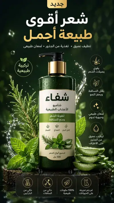 Luxury Realistic Product Advertisement with Arabic Headline