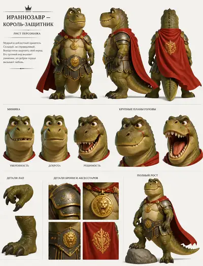 Anthropomorphic Tyrannosaurus King Protector Character Sheet