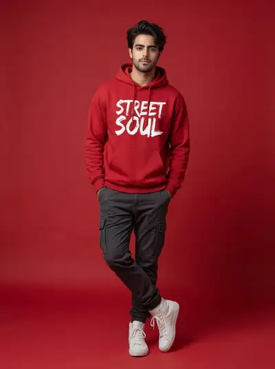 Ganzkörper-Studio-Porträt eines Mannes im Streetstyle
