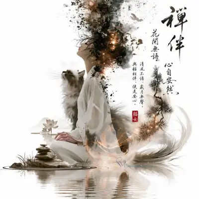 Zen-Tuschemalerei-Sumi-e-Meditationskunst-Prompt