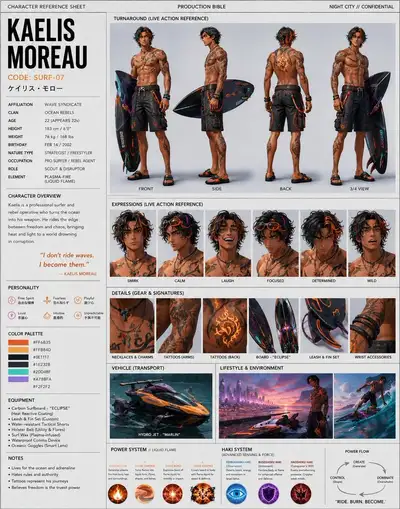 Cinematic 3D Animated Surfer Action Prompt