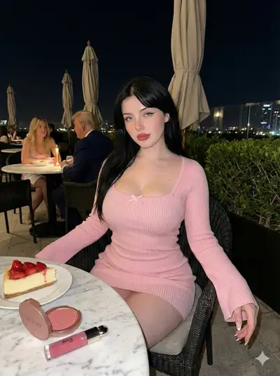 Night Portrait: Woman at Outdoor Lounge
