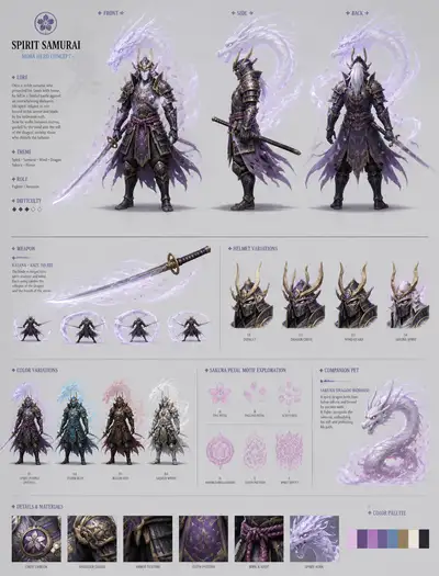 Spirit Samurai character sheet prompt