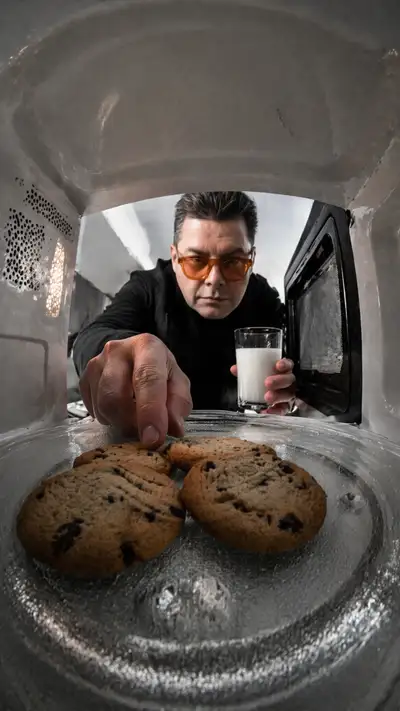 Impossible camera view from inside a microwave