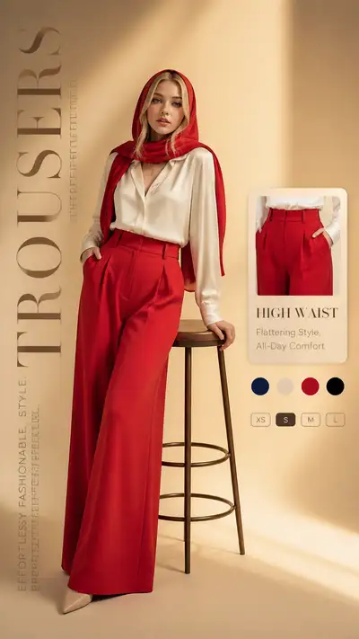 Cartel publicitario de moda de lujo para pantalones
