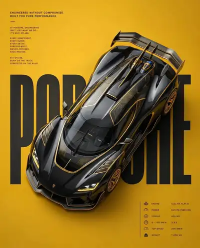 Black and gold luxury hypercar concept design