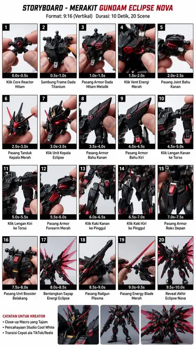 Viral Gundam Assembly Video Prompt