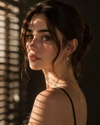 Close-up fashion portrait with streaked window light