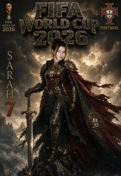 Epic FIFA World Cup 2026 Poster with Warrior Woman