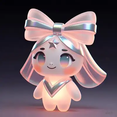 半透明のピンクとシルバーのドリームボットコンパニオンのレンダリング