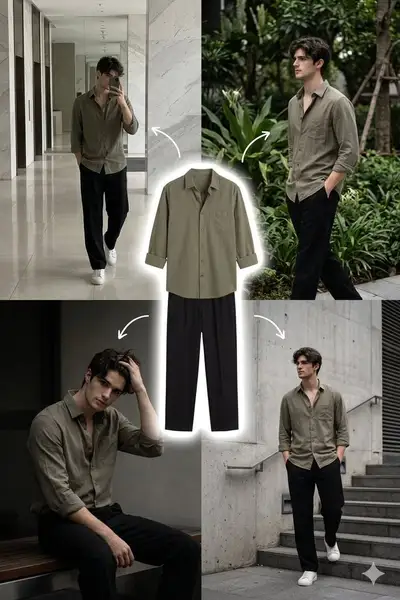 Fashion Lookbook Collage With Outfit and Lifestyle Shots