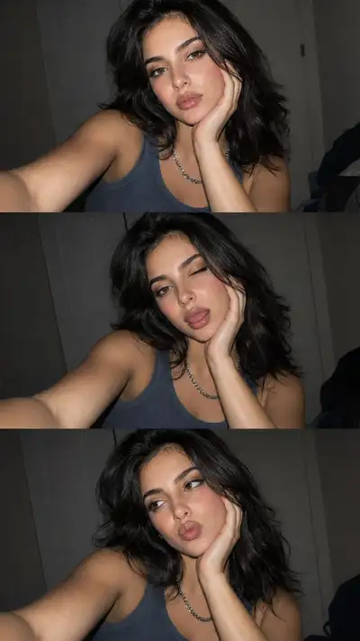 Gen Z flash selfie collage, Y2K style