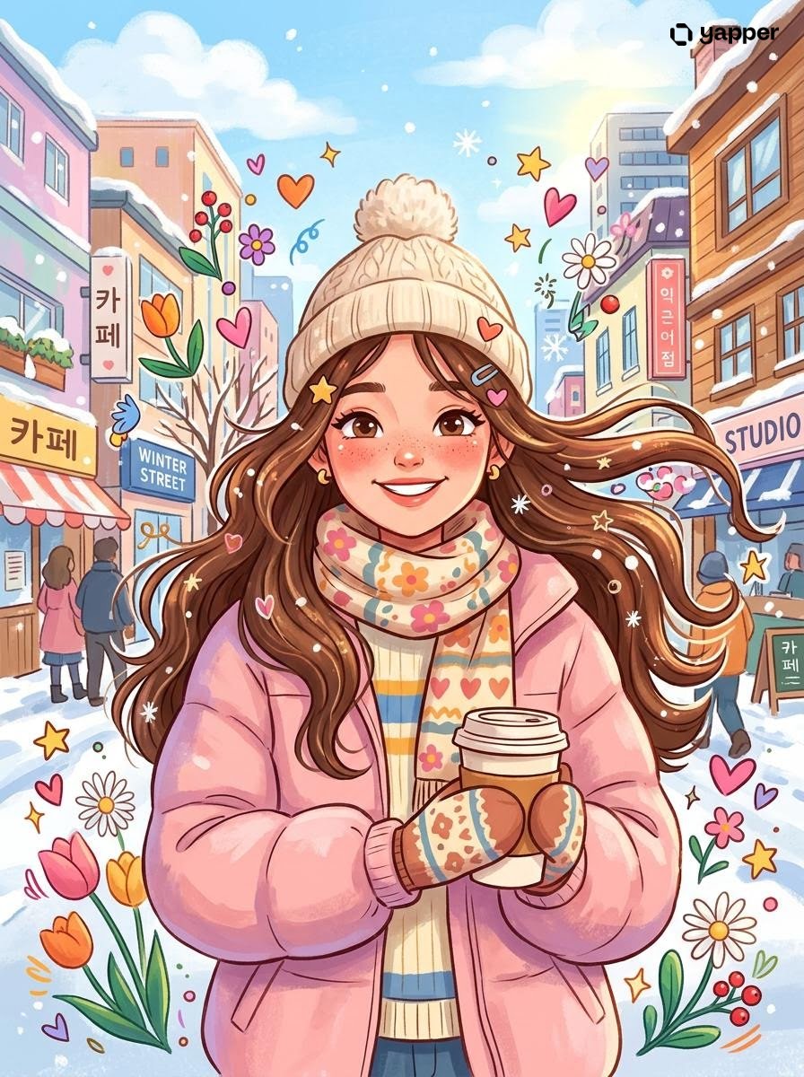 Aesthetic girl portrait cartoon illustration prompt