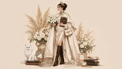Plantilla de ilustración de moda con mascotas y accesorios
