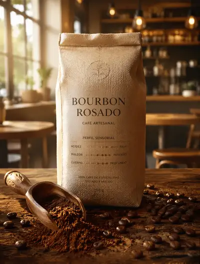 Luxury artisanal coffee bag product photography