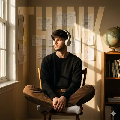 Cinematic Portrait of a Young Man in a Study Room