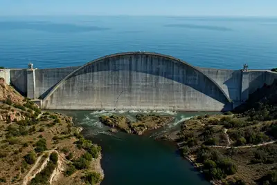 Epic Dam Collapse Aerial Flood Scene
