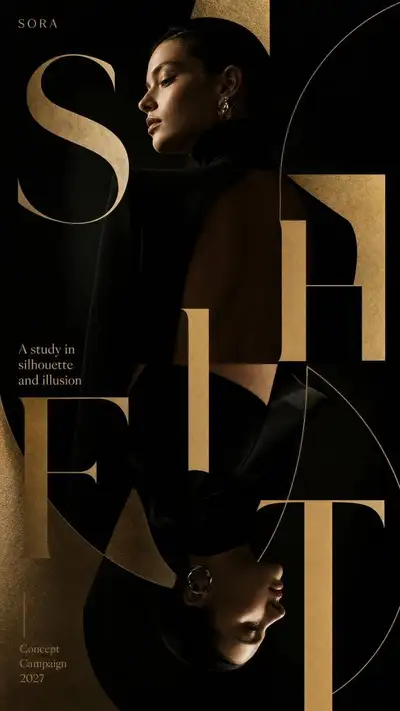 High-end fashion campaign typography poster template