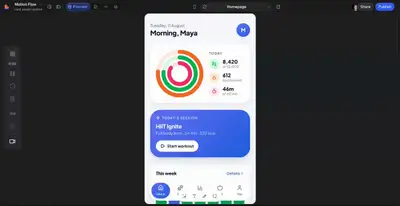 Flat 2.0 Fitness Mobile App Design Prompt