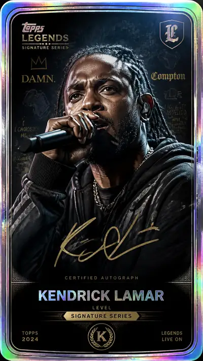 Kendrick Lamar cinematic performance trading card
