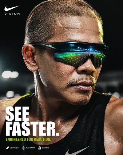 アスリートを起用したナイキビジョンサングラス広告ポスター