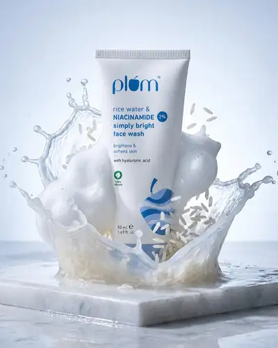 Luxury skincare hero product shot with milk splash