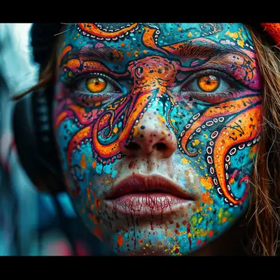 Graffiti Octopus Woman Midjourney Prompt