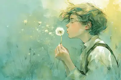Fließende, anime-inspirierte Illustration mit Aquarell-Bewegung