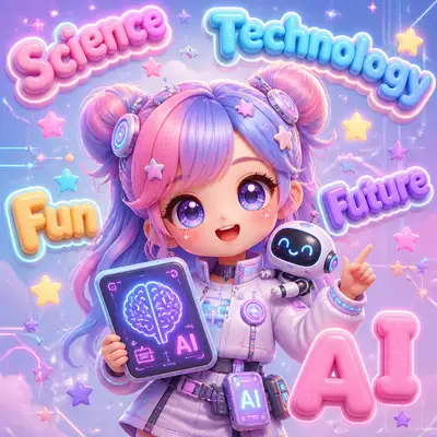 Kawaii tech mascot character illustration