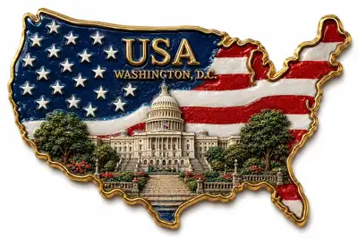 3D souvenir country fridge magnet prompt