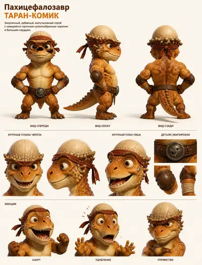 Anthropomorphic Pachycephalosaurus Fighter Character Sheet