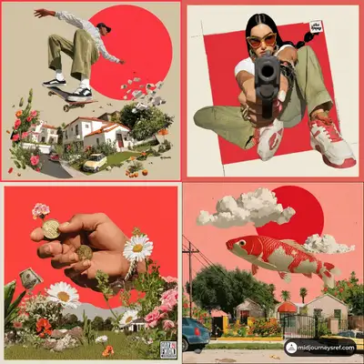 Bold Red Collage Surrealism