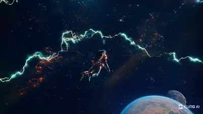 Lone Astronaut Above Alien Planet