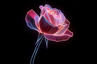 Neon Edge Illumination Portrait