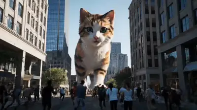 The Lost Kitten: Giant Cat City Scene
