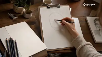 Zeitraffer-Video-Prompt für ein Bleistiftporträt