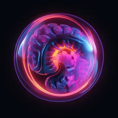 Leuchtendes Neon-Embryo-Nahaufnahme