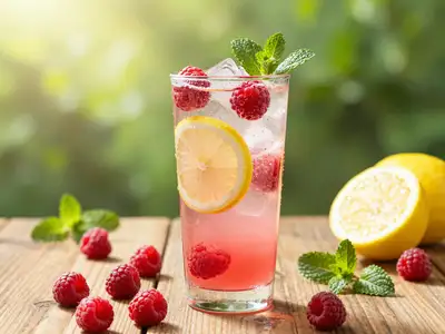 Raspberry lemonade mocktail summer drink photography