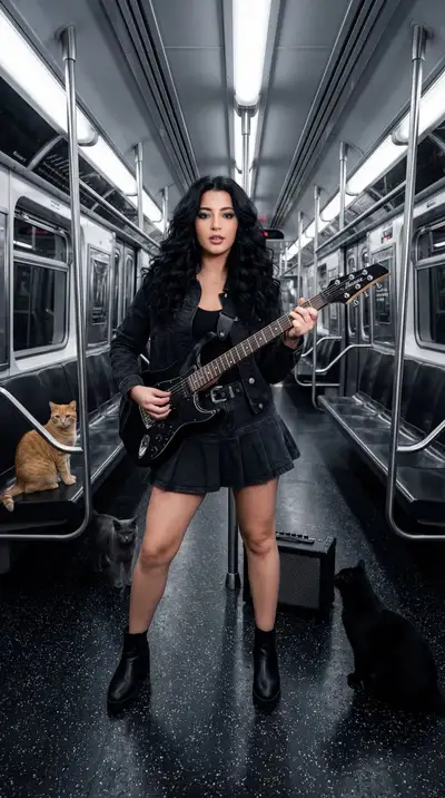 Subway Concert Editorial with Cats