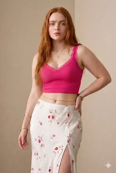 Elegant Redhead Fashion Studio Portrait