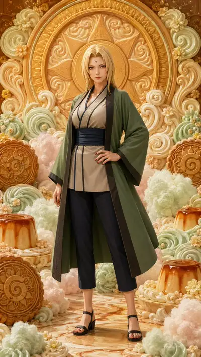 NARUTO 女孩 油画 棉花糖 剪纸风格