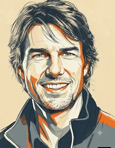 Prompt d'illustration de portrait éditorial semi-vectoriel en duoton rétro