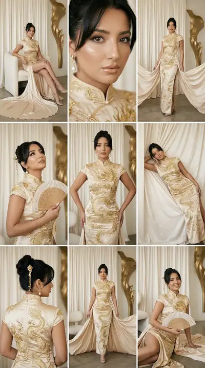 Imperial Gold Dragon Couture Editorial Grid