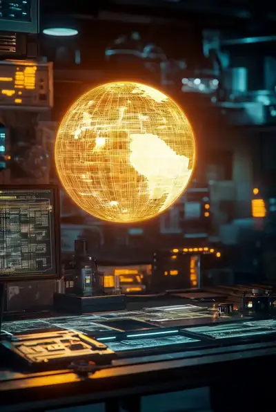 Hologram Orb Dolly Zoom Video Prompt